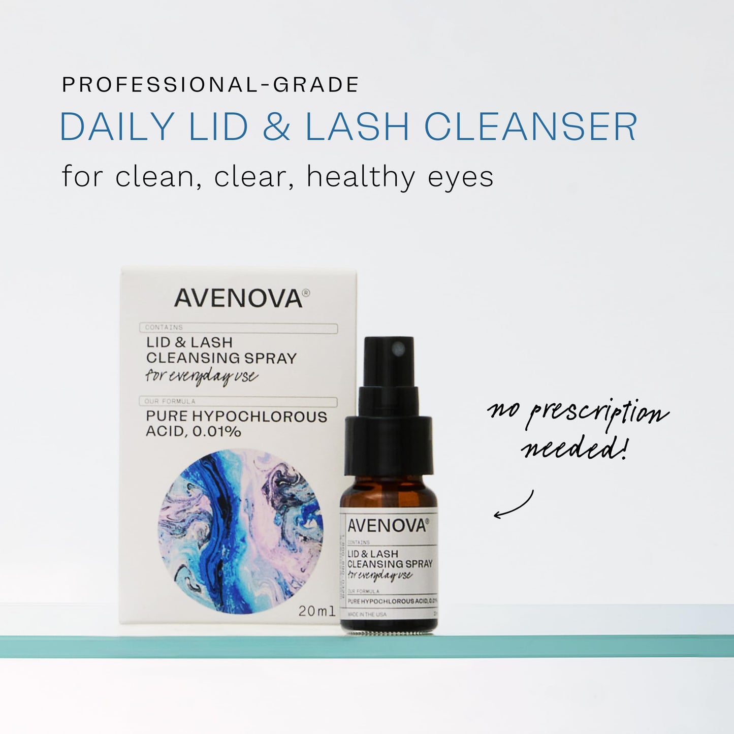 Avenova Eyelid & Eyelash Cleanser Spray – 3x20ml, Hypochlorous Eye Cleanser