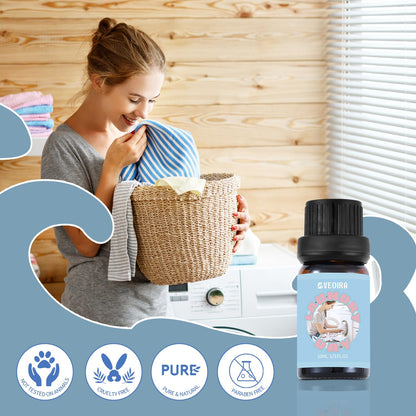 AVEOIRA Clean Fragrance Oils Set – 6x10ml for Diffuser, Candle & Soap