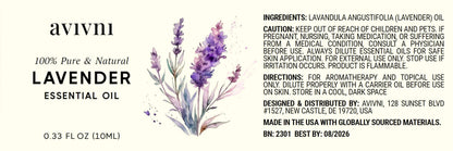 Avivni French Lavender Essential Oil – 100% Pure & Natural (0.33oz / 10ml)