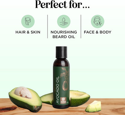 Avocado Oil for Hair and Skin - 100% Pure Avocado Carrier Oil 4 Oz | Dry Hair Treatment & Facial Moisturizer