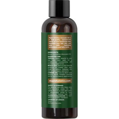 Avocado Oil for Hair and Skin - 100% Pure Avocado Carrier Oil 4 Oz | Dry Hair Treatment & Facial Moisturizer