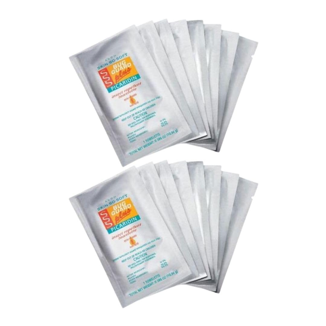 AVON Skin So Soft Bug Guard Plus Picaridin Towelettes – DEET-Free, Oil-Free, 16-Pack Resealable Travel Bag