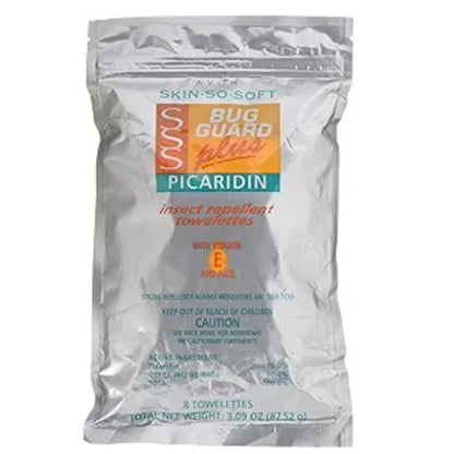 AVON Skin So Soft Bug Guard Plus Picaridin Towelettes – DEET-Free, Oil-Free, 16-Pack Resealable Travel Bag