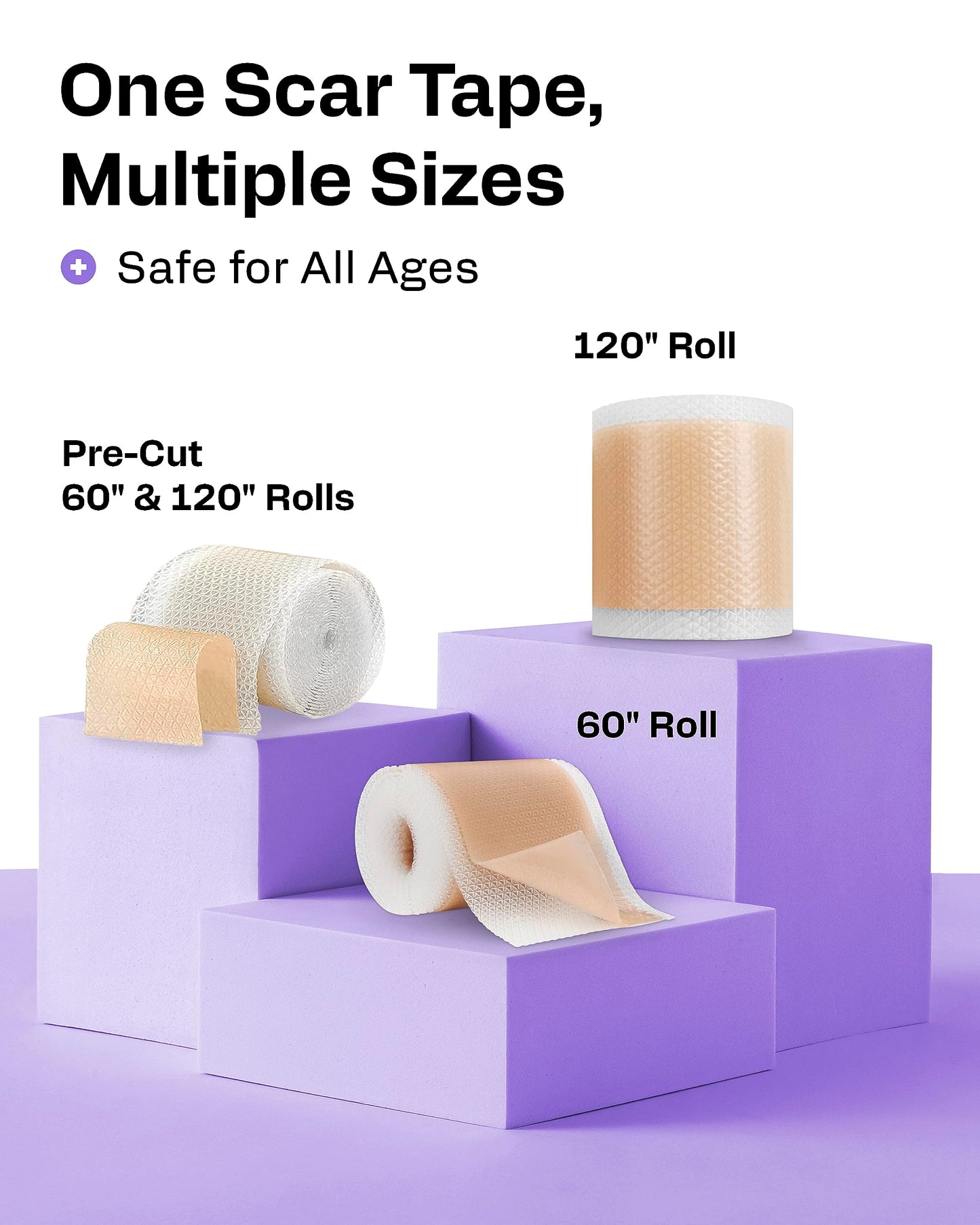 AWD Medical Silicone Scar Tape 120in Roll – Medical Grade Scar Sheets for Surgical, C-Section & Postpartum Recovery