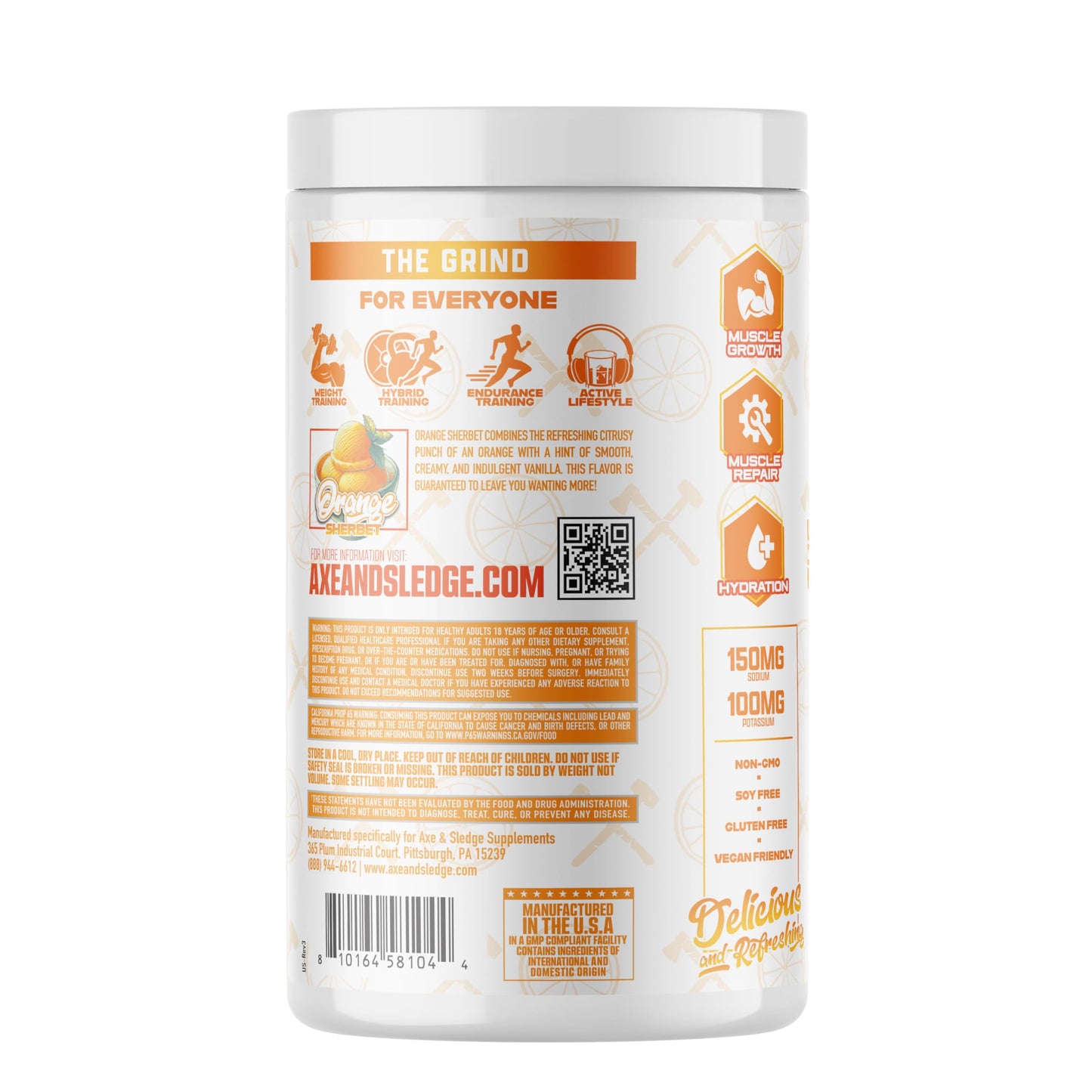 Axe & Sledge The Grind Essential Amino Acids — Stimulant-Free Vegan EAA & BCAA Powder