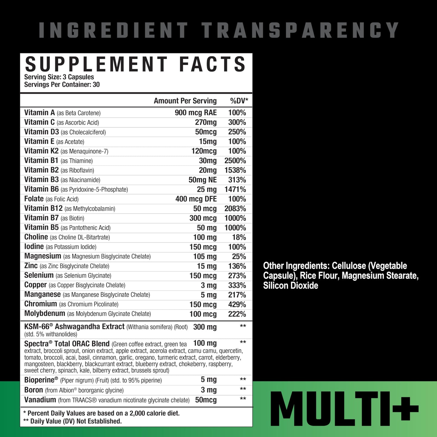 Axe & Sledge Multi Plus Multivitamin – 24 Bioavailable Vitamins, 90 Veggie Capsules