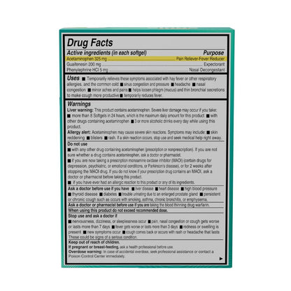 AXIV Sinus Severe + Mucus Relief — Non-Drowsy, Fast-Acting Sinus & Chest Congestion Relief | 24 Softgels