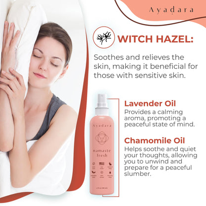 Ayadara Namaste Bed & Linen Mist - Lavender Pillow Spray for Calm Sleep | 2000+ Uses