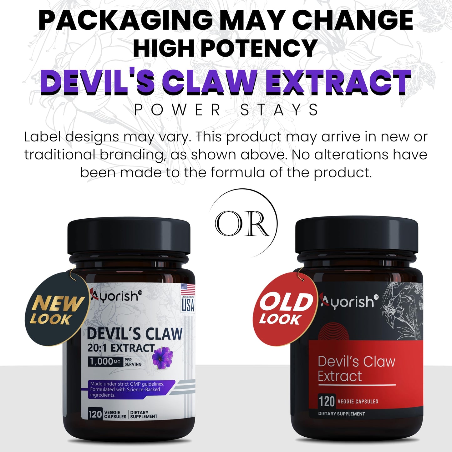 Ayorish Devils Claw 1000mg | 120 Veggie Capsules | Non-GMO
