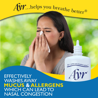 AYR Saline Nasal Mist, 1.69 Fl Oz (Pack of 2) – Isotonic Nasal Hydration for All Ages