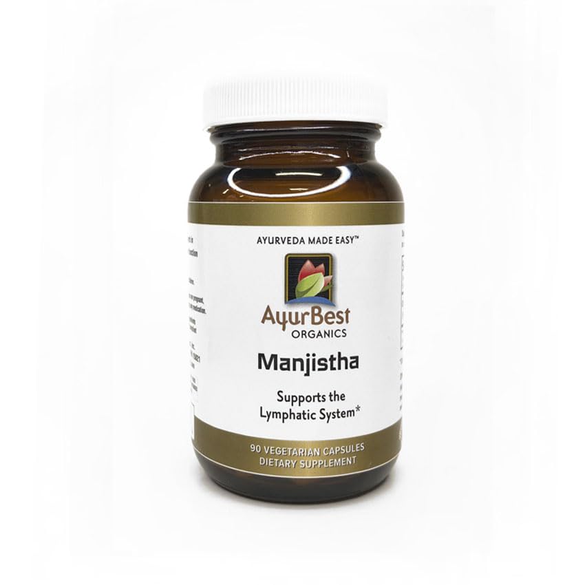 AyurBest Manjistha 400mg Capsules - USDA Organic, Kosher - 90 Count