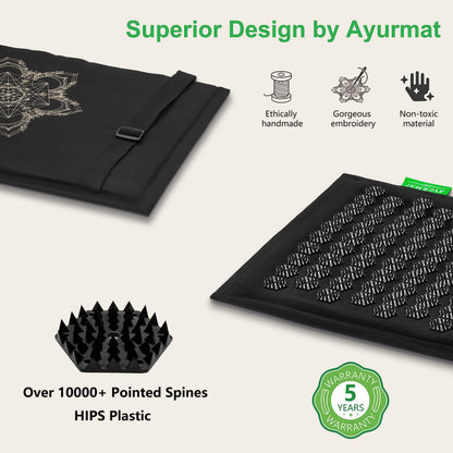 AyurMat Acupressure Mat & Pillow Set – Full Body Pro Kit