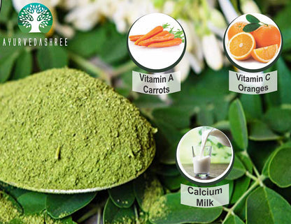 AYURVEDASHREE Moringa Leaf Powder 200 Gm | Moringa Olifera Powder | Lab Tested for Purity