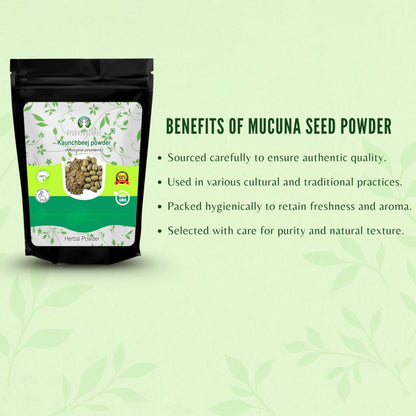 AYURVEDASHREE Mucuna Seed Powder 50 Gm | Kapikacchu | Kaunch Beej | Non-GMO Sustainably Sourced Vegan