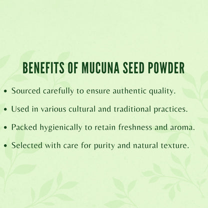 AYURVEDASHREE Mucuna Seed Powder 50 Gm | Kapikacchu | Kaunch Beej | Non-GMO Sustainably Sourced Vegan
