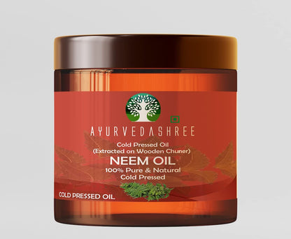 AYURVEDASHREE Cold Pressed Neem Oil 100 ML | 3.38 fl oz – 100% Pure, Natural & Hexane-Free
