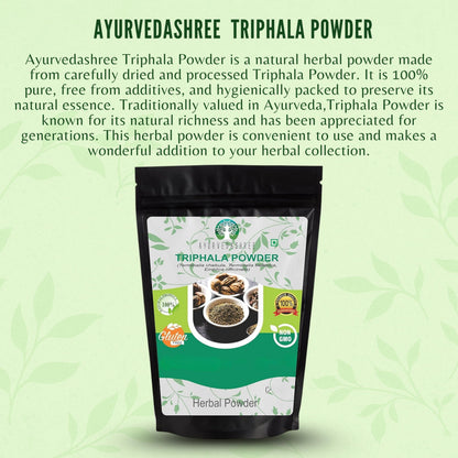 AYURVEDASHREE Triphala Powder 200 Gm | Amla, Haritaki & Bibhitaki | Non-GMO | Vegan | GMP Certified