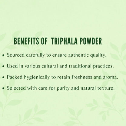 AYURVEDASHREE Triphala Powder 200 Gm | Amla, Haritaki & Bibhitaki | Non-GMO | Vegan | GMP Certified