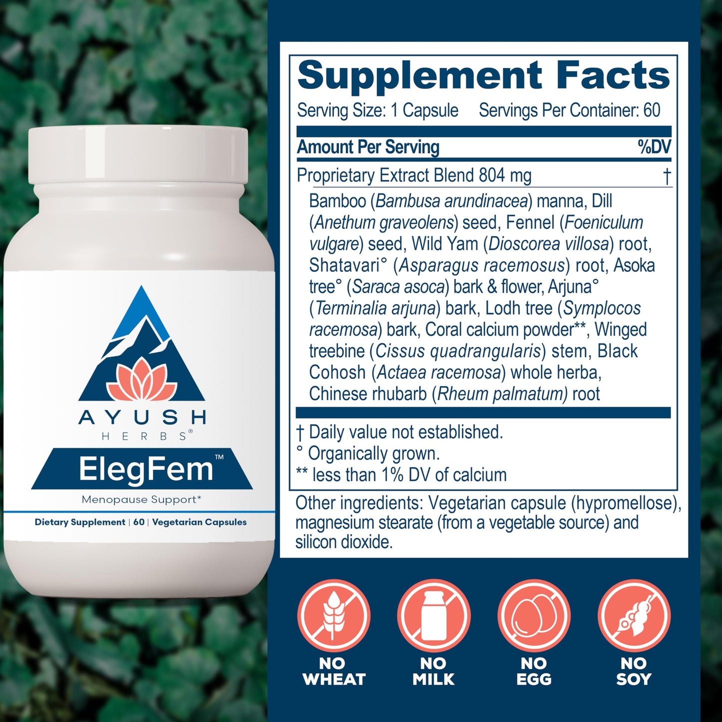 Ayush Herbs ElegFem - Menopause Supplements for Women | Hormone Balance & Hot Flash Relief