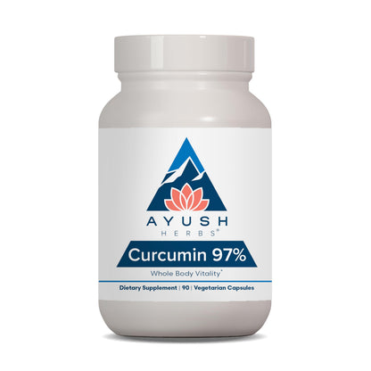Ayush Herbs Curcumin 97% – Premium Turmeric Curcuminoids, Joint Support, 90 Veg Capsules
