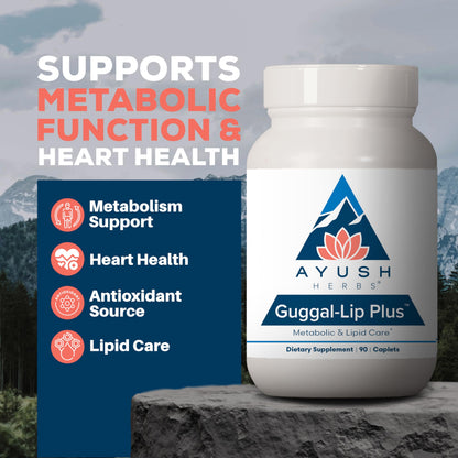 Ayush Herbs Guggal-Lip Plus – Metabolic Health Supplement for Men & Women, 90 Caplets
