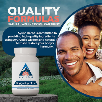 Ayush Herbs Guggal-Lip Plus – Metabolic Health Supplement for Men & Women, 90 Caplets