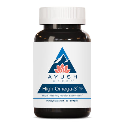 Ayush Herbs High Omega 3 - 1000mg Omega-3 Fish Oil, EPA & DHA | Lemon Flavor, 60 Softgels