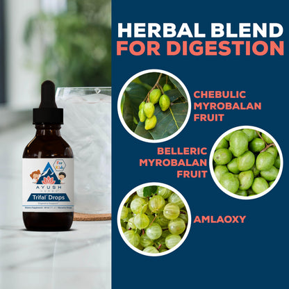 Ayush Herbs Trifal Drops for Kids - Digestive & Immune Support (Alcohol-Free) 2 fl oz