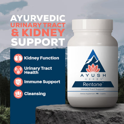 Ayush Herbs Rentone - Kidney Support with Cranberry | Urinary Health & Bladder Function - 90 Vegetarian Capsules