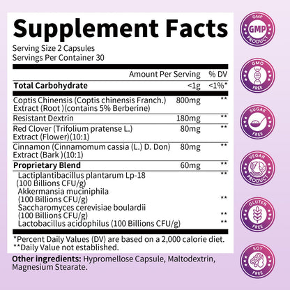 B BEWORTHS Akkermansia Probiotics with Berberine – 60 Capsules