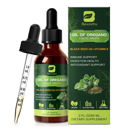 B Beworths 2-Pack Oregano Oil Drops with Black Seed Oil & Vitamin E (4 Fl Oz)