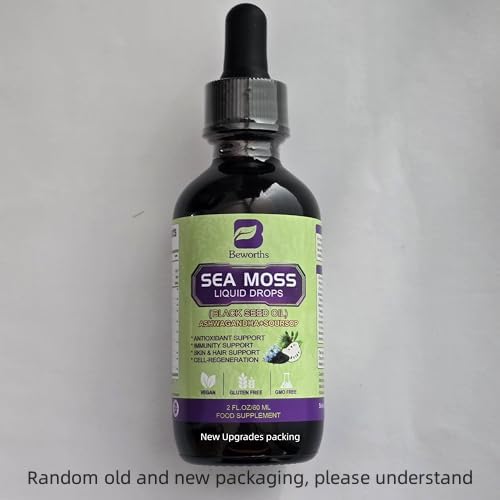 B BEWORTHS Sea Moss Liquid Drops – Irish Sea Moss, Black Seed Oil, Ashwagandha & Immune Support