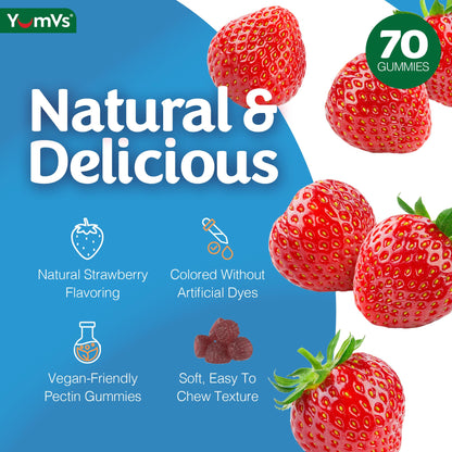 B Complex Gummies with Vitamin C – 1 A Day Energy & Nervous System Support (Vegan, Kosher, Non-GMO) – 70 Count