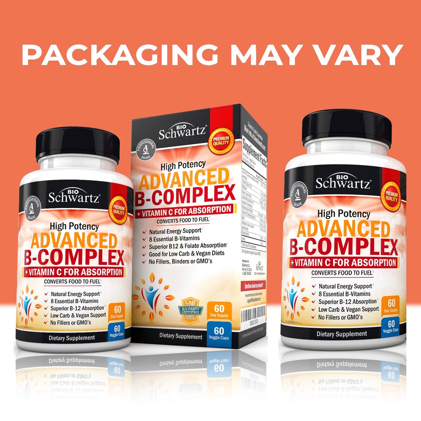 Vitamin B Complex with Vitamin C for Maximum Absorption – B12 & Folate