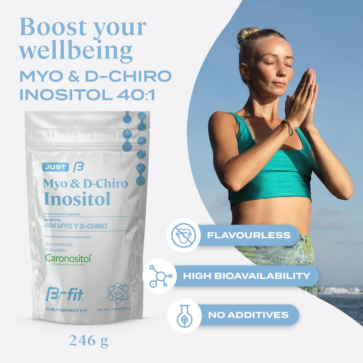 B-FIT B Inositol Supplement for Women – Myo & D-Chiro Inositol 40:1, 60 Servings, 2-Month Supply BritishVita | Premium UK Vitamins & Wellness Supplements