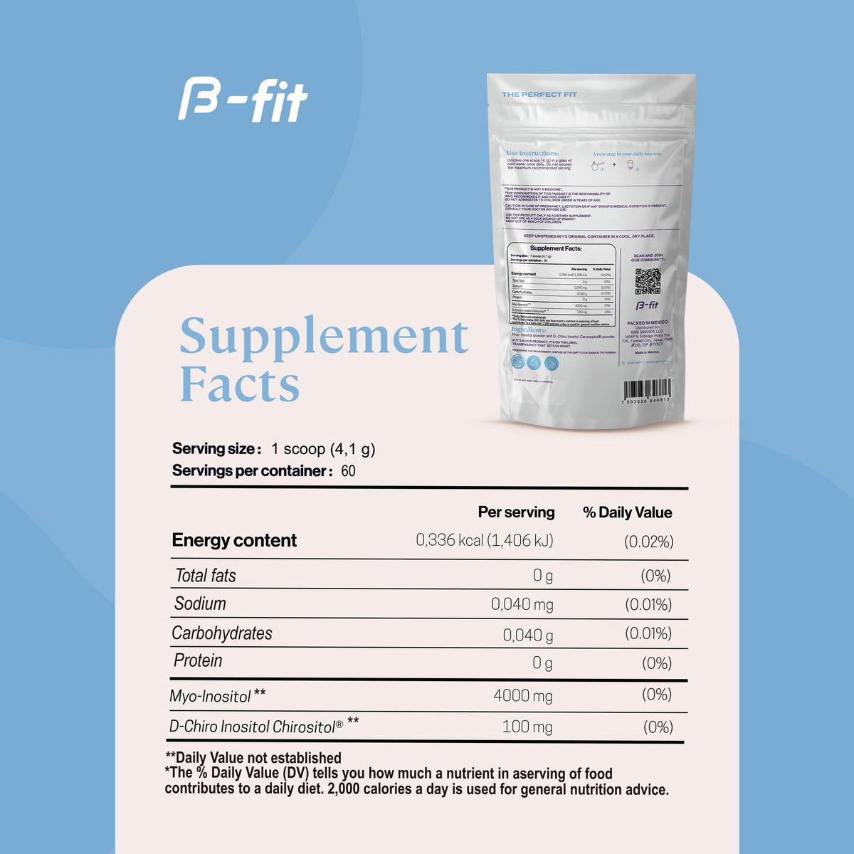 B-FIT B Inositol Supplement for Women – Myo & D-Chiro Inositol 40:1, 60 Servings, 2-Month Supply BritishVita | Premium UK Vitamins & Wellness Supplements