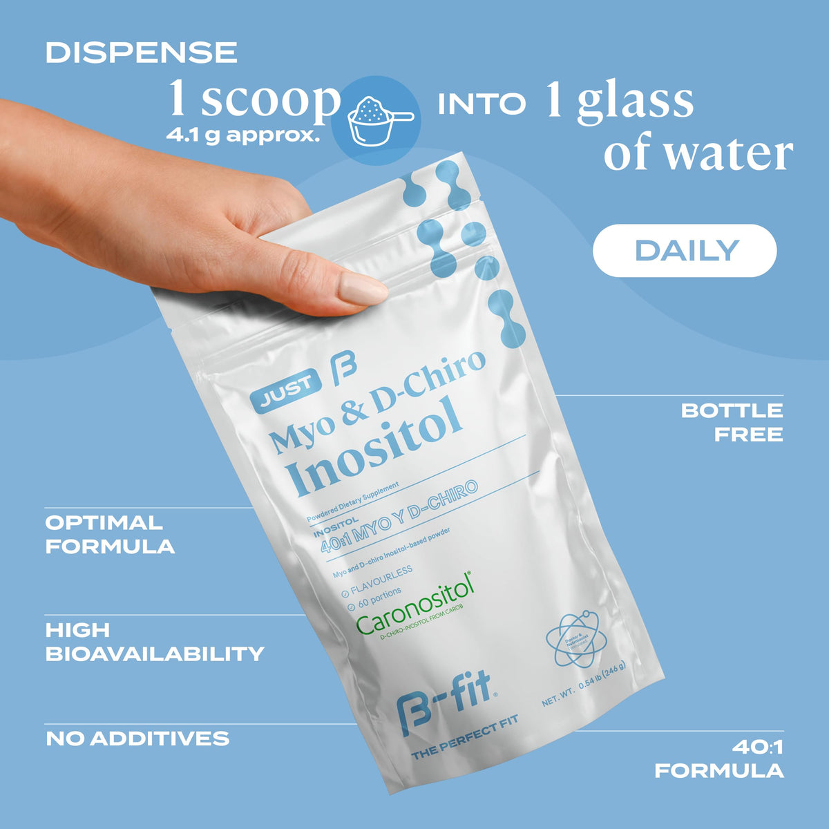 B-FIT B Inositol Supplement for Women – Myo & D-Chiro Inositol 40:1, 60 Servings, 2-Month Supply BritishVita | Premium UK Vitamins & Wellness Supplements