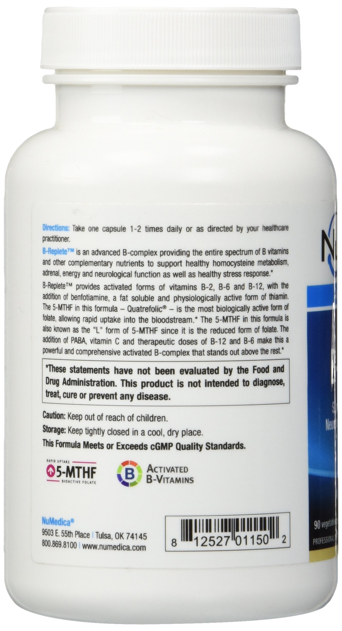 B-Replete 90 Capsules - Vitamin B Complex Supplement