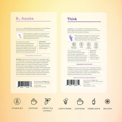 The Good Patch Weekday Hustle Duo: B12 Awake & Think Patches for Energy & Focus