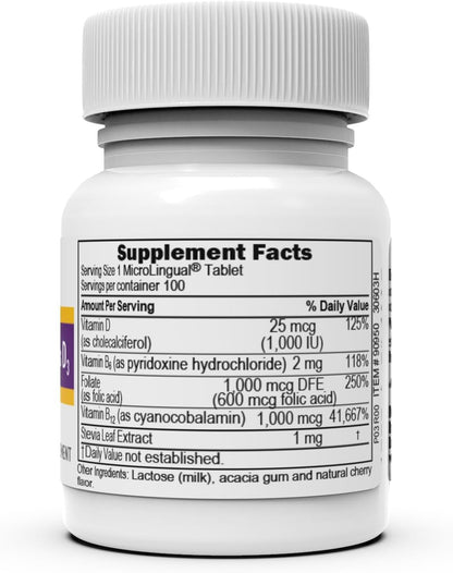 Superior Source No Shot B-12 1000 mcg + B-6, Folic Acid & D-3 1000 IU – Sublingual Tablets (Pack of 2)