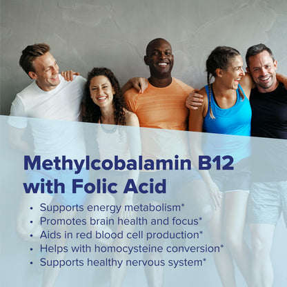 Superior Source No Shot Methylcobalamin B12 with Folic Acid – 60 Count