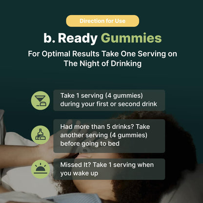 b.Ready Morning Recovery Gummies – Travel, Jet Lag & Post-Celebration Wellness (Strawberry Vegan)