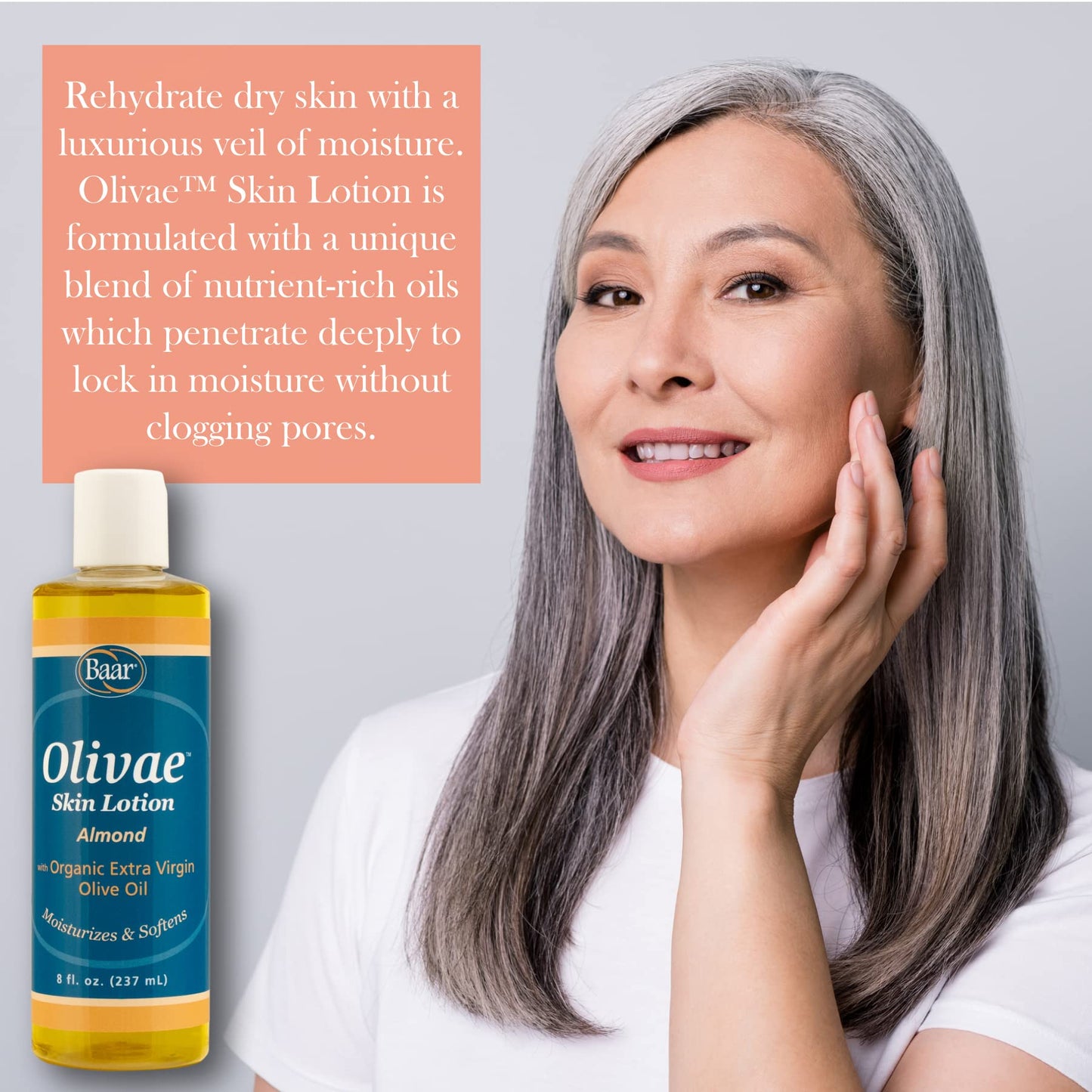 Baar Olivae Skin Lotion & Massage Oil, 8 oz (Pack of 2) – Almond Scent & Cold-Pressed Olive Oil