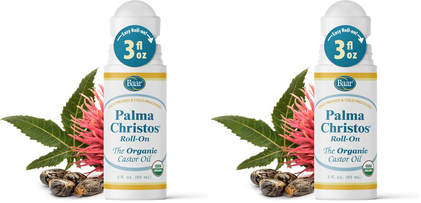 Baar Palma Christos Roll-On Organic Castor Oil 3 oz - Pack of 2