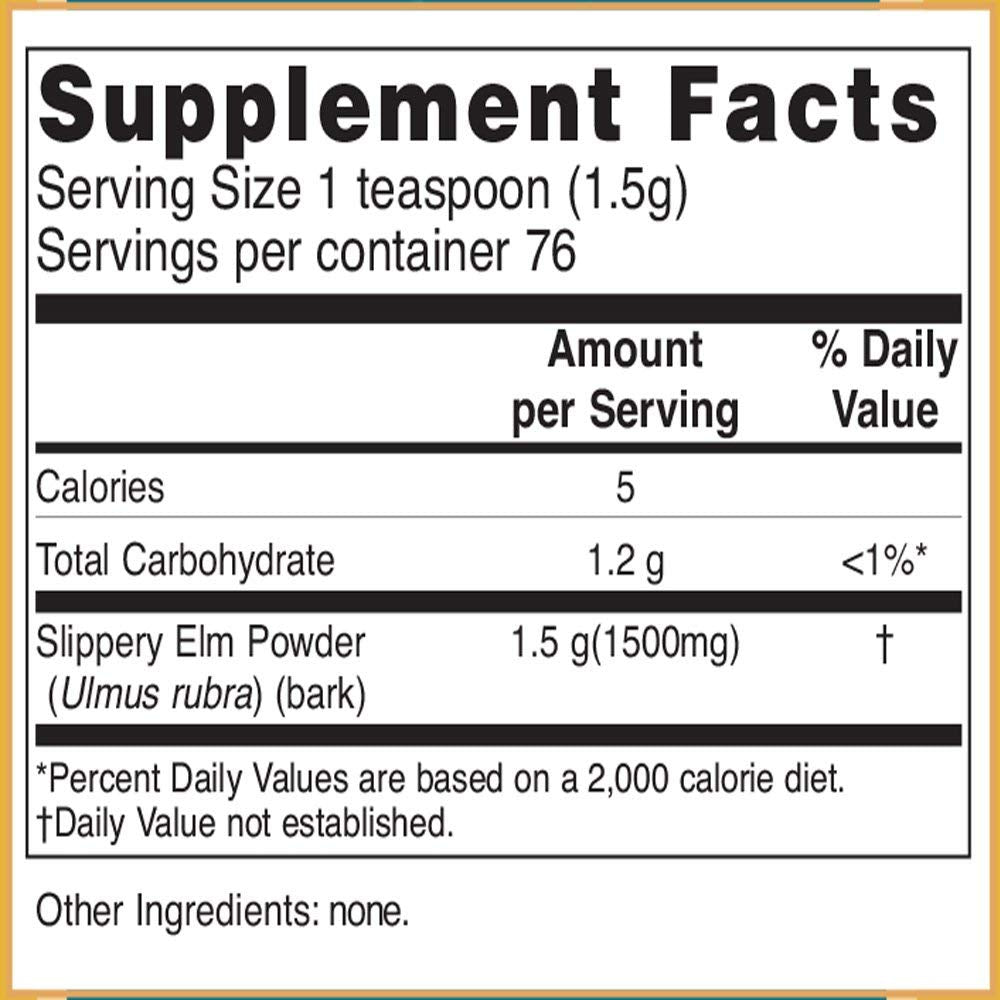 Baar Slippery Elm Powder, 4 Oz | Pure Inner Bark, Not an Extract