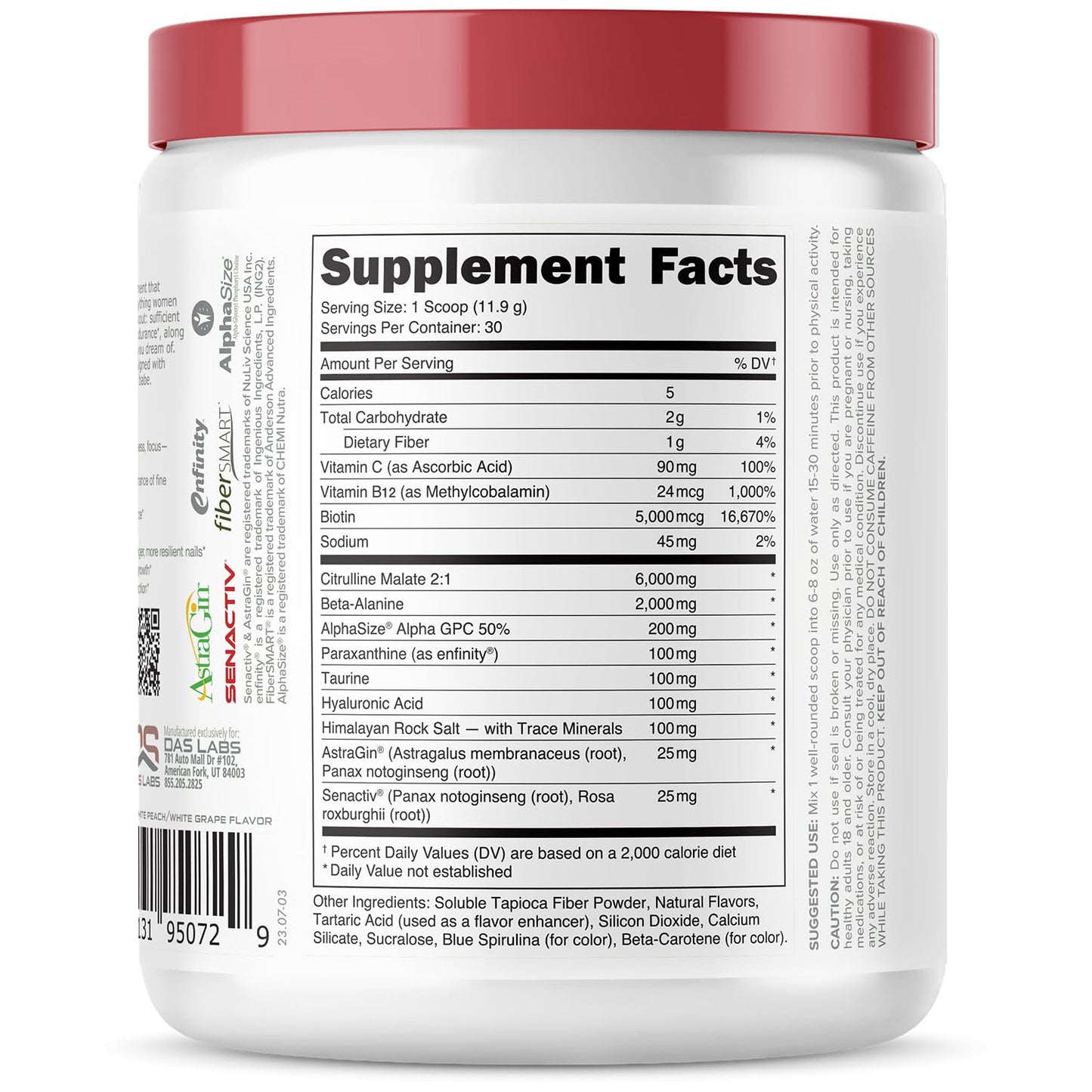 Babe Pre Workout Powder for Women | Sparkling Orchard | 30 Servings | 12.6 oz