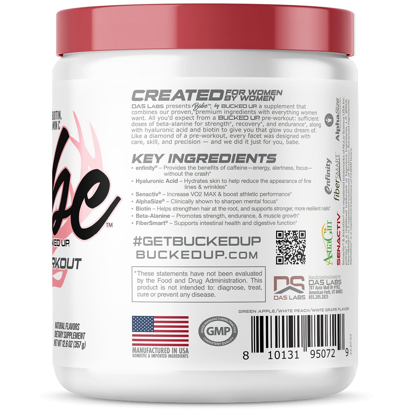 Babe Pre Workout Powder for Women | Sparkling Orchard | 30 Servings | 12.6 oz