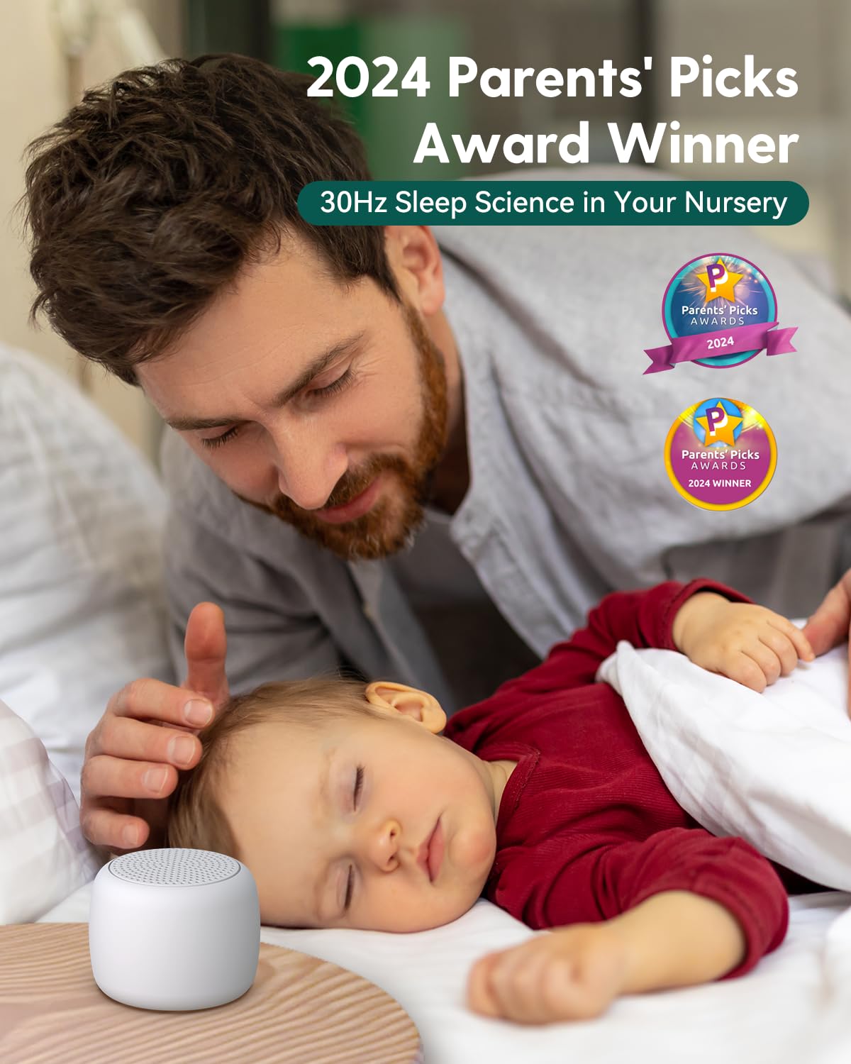 BABELIO Pocket White Noise Machine | 15 Non-Looping Sounds, Timer & Memory, Travel Mini