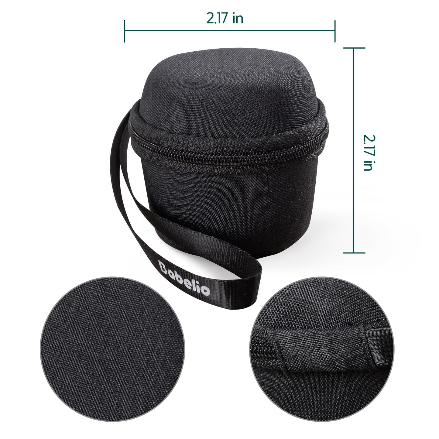 BABELIO Portable Travel Case for Babelio Pocket Mini White Noise Machine – Textile Black (CASE ONLY)