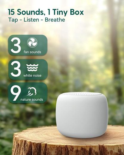 BABELIO White Noise Sound Machine 2-Pack – Pocket-Size, 15 Non-Looping Sounds, Timer & Memory